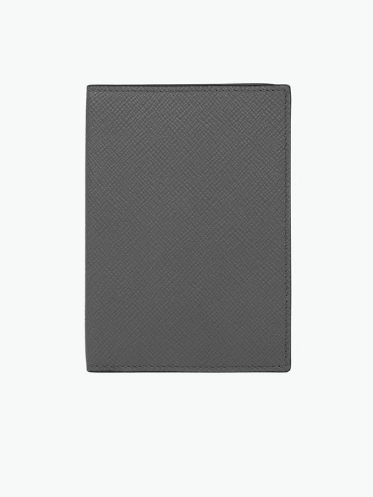 Smythson Passport Cover in Panama Storm Grey