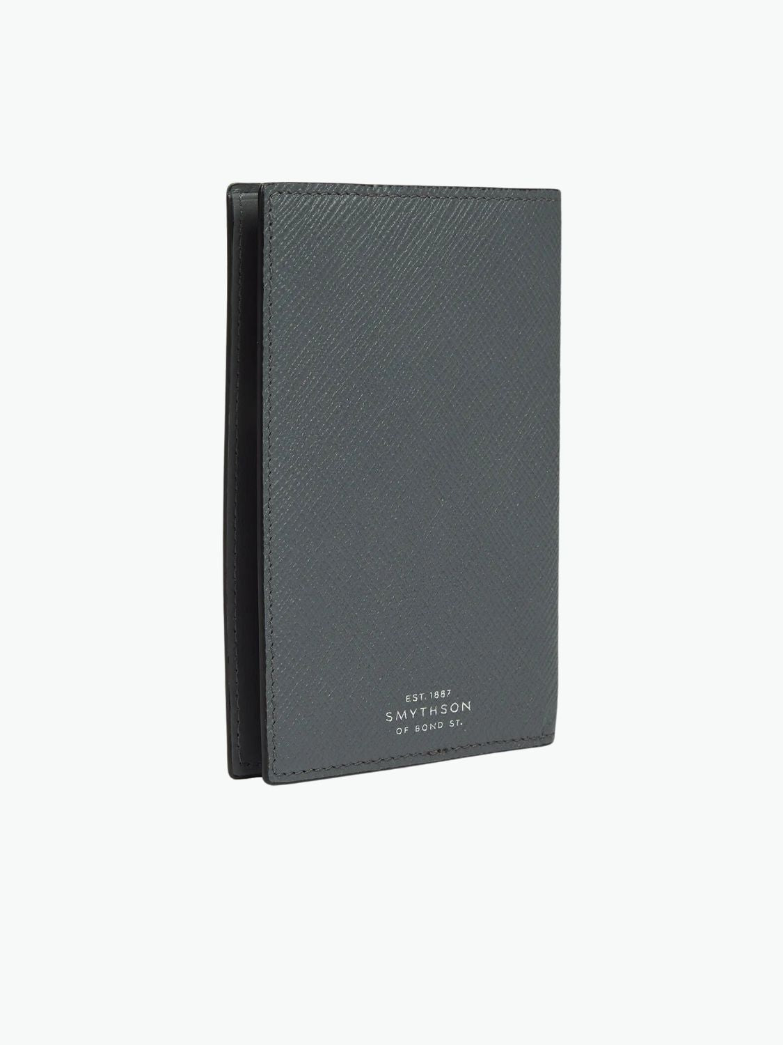 Smythson Passport Cover in Panama Storm Grey