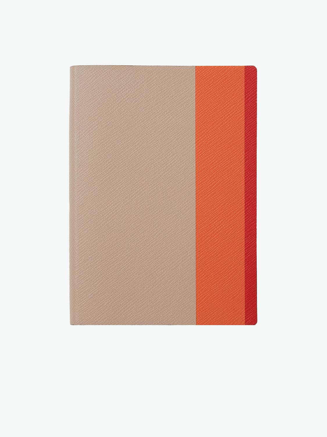 Smythson Printed Stripe Soho Notebook in Panama Sandstone