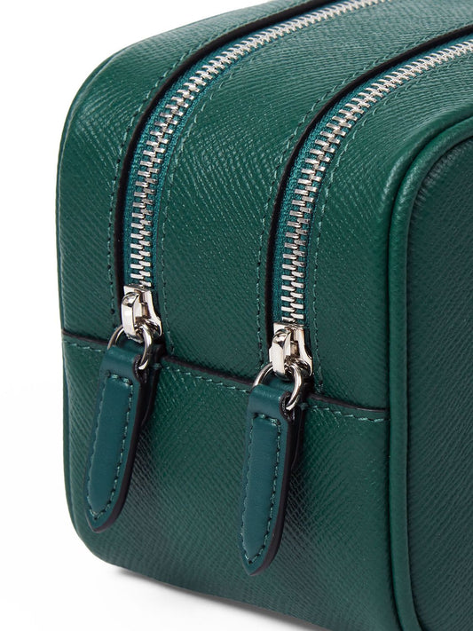 Smythson Washbag with Double Zip in Panama Forest