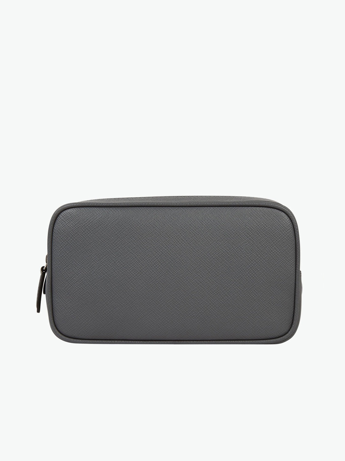 Smythson Washbag with Double Zip in Panama in Storm Grey