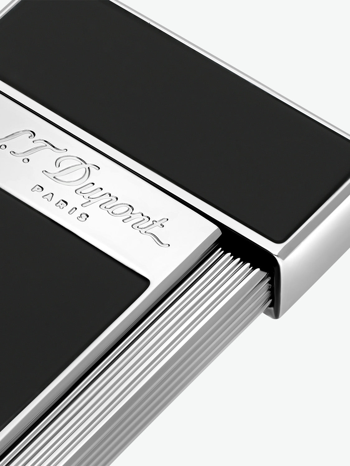 S.T. Dupont Slimmy Black Lacquer and Chrome Lighter