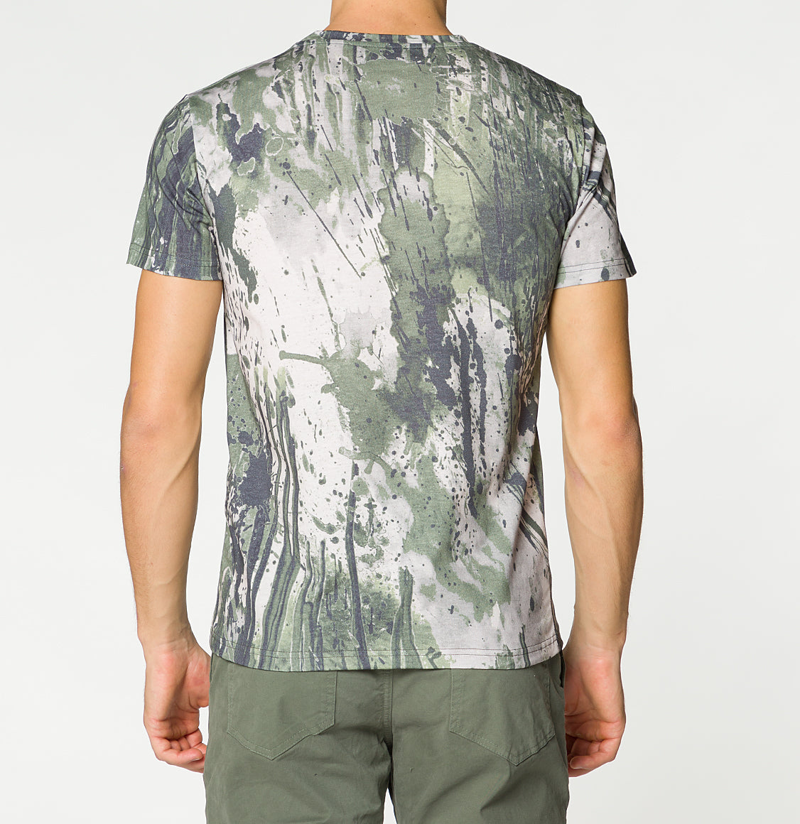 The Project Garments Crew Neck Cotton Digital Print T-shirt Khaki