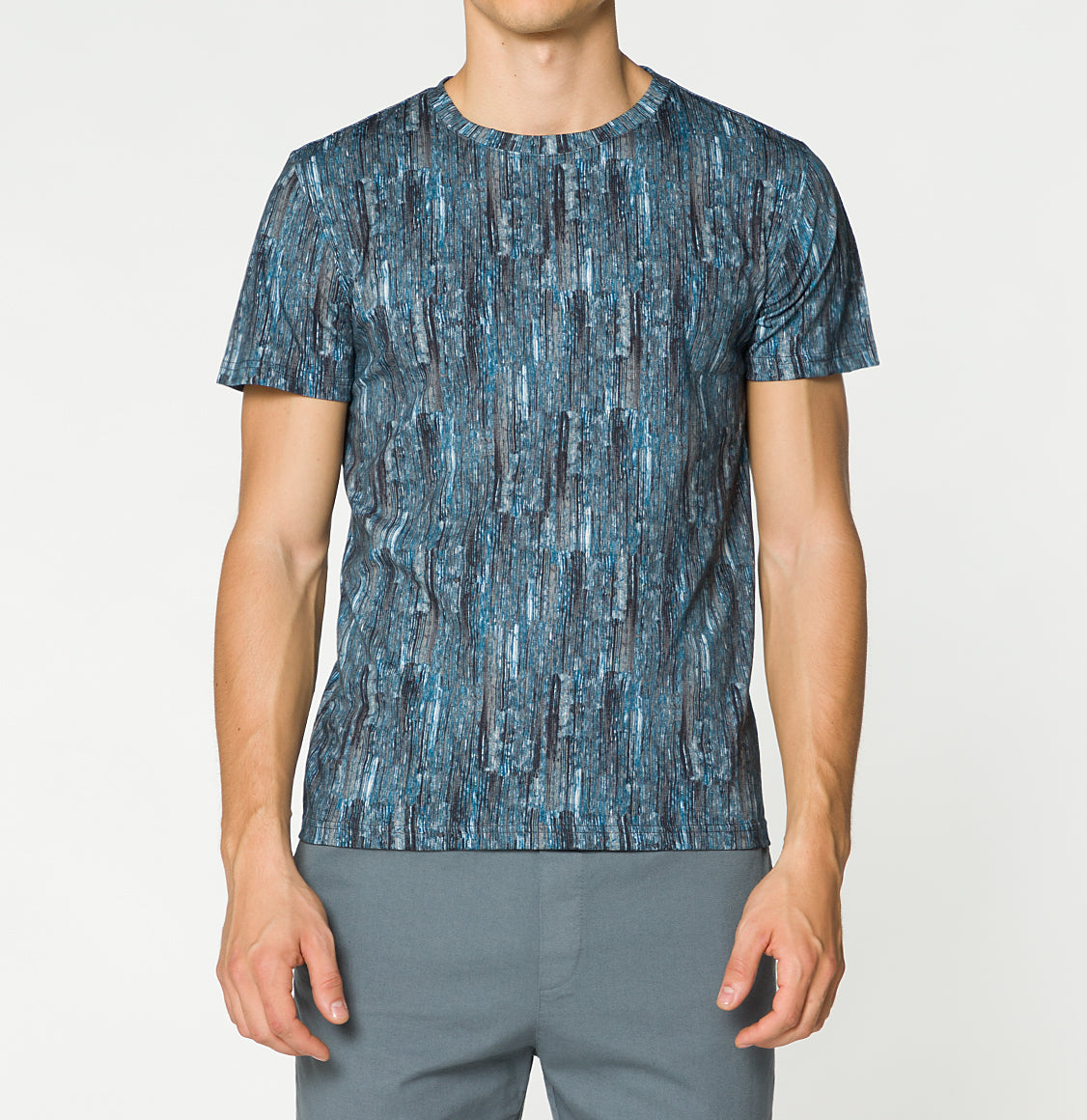 The Project Garments Crew Neck Cotton Digital Print T-shirt Navy