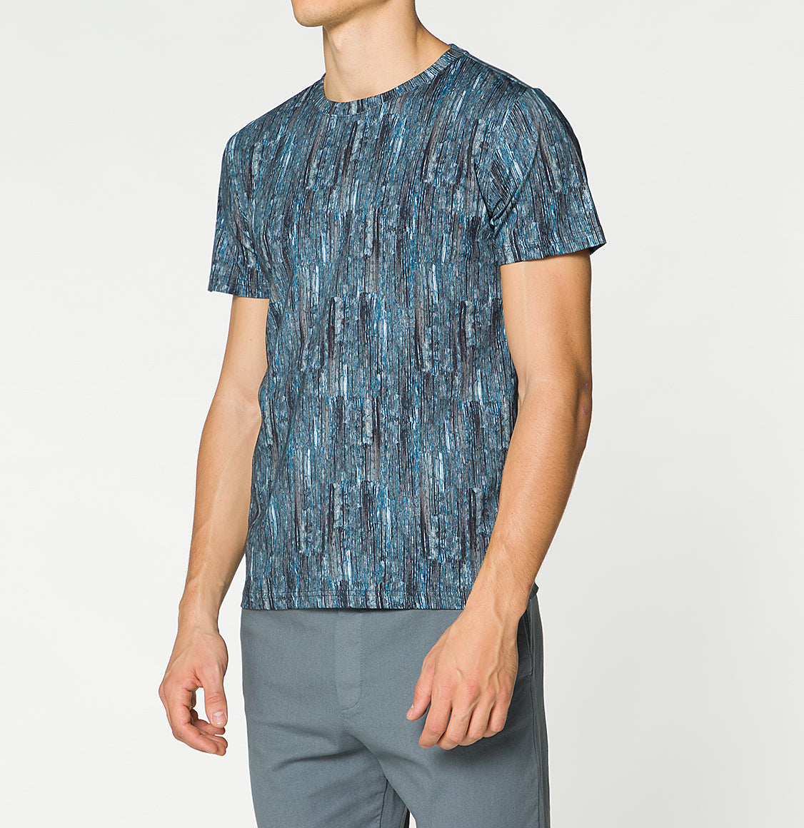 The Project Garments Crew Neck Cotton Digital Print T-shirt Navy