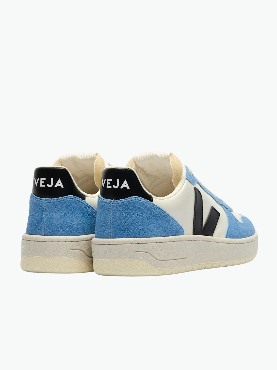 Veja V-10 Leather Pure Black Aqua