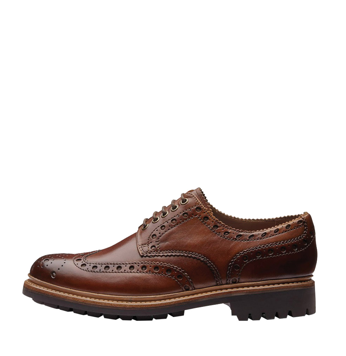 Grenson Archie Goodyear Tan Oxford Brogue Leather Shoes