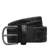 Anderson's Ζώνη Woven Leather Belt Black