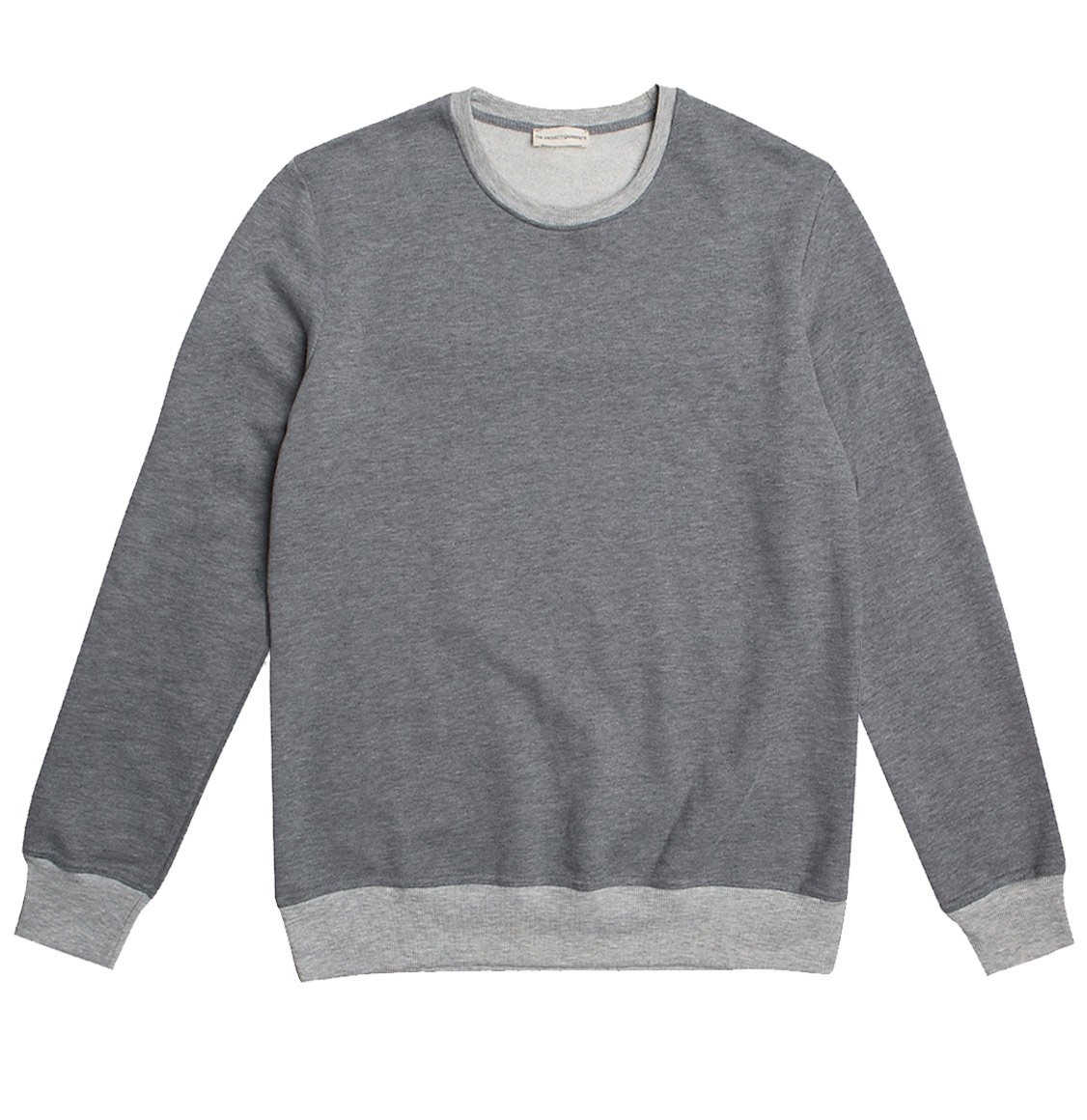 The Project Garments Color Block Crew Neck Sweatshirt Melange Grey