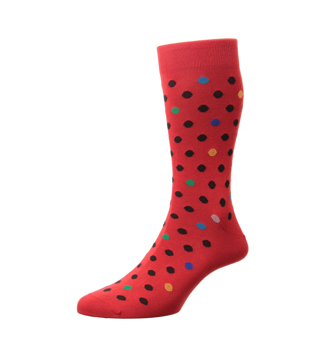 Pantherella Multi-Spot Socks Chilli Red