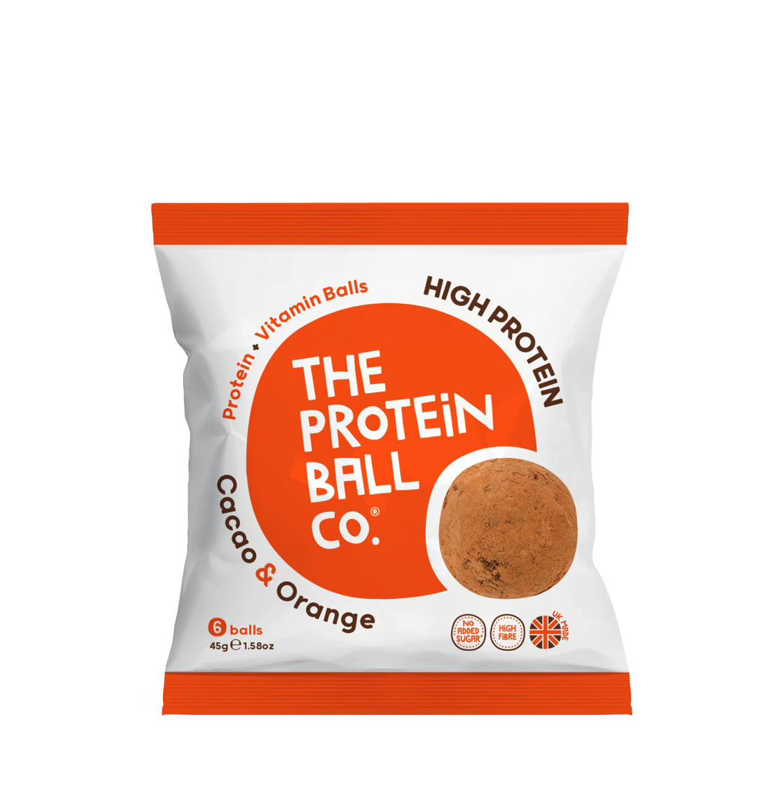 The Protein Ball Co Cacao And Orange High Protein Balls 45g
