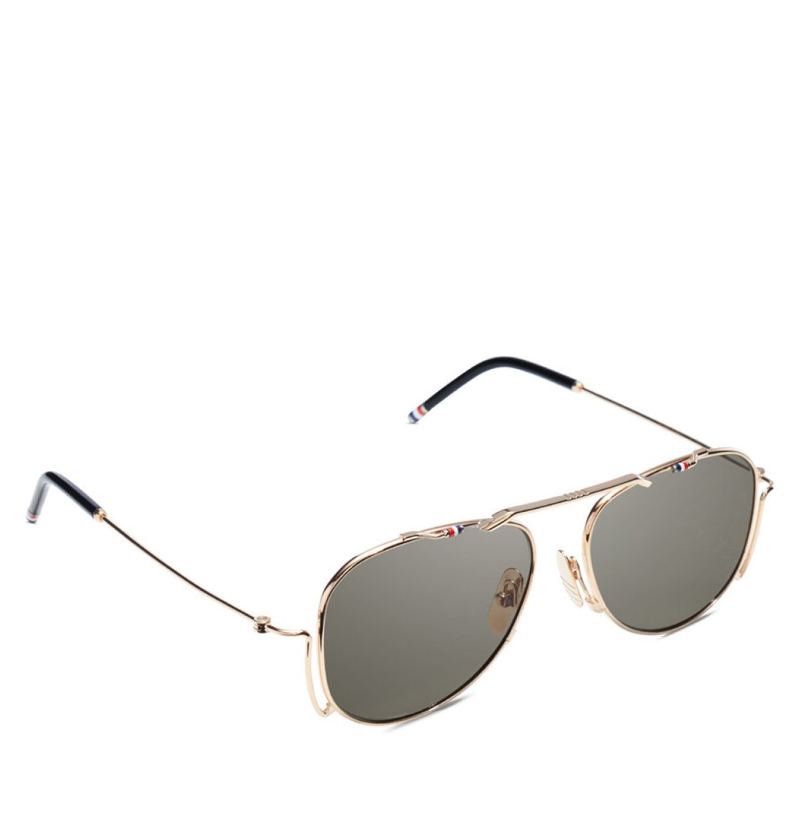 Thom Browne Black Iron White Gold Aviator Sunglasses Γυαλιά Ηλίου