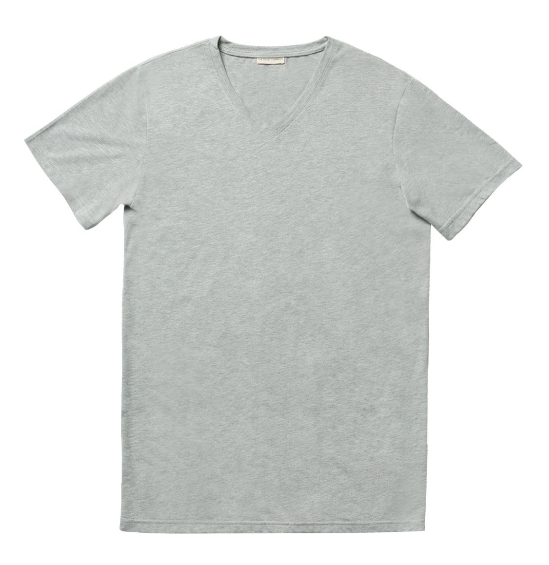 The Project Garments Regular Fit Organic Cotton V-neck T-shirt Melange Grey