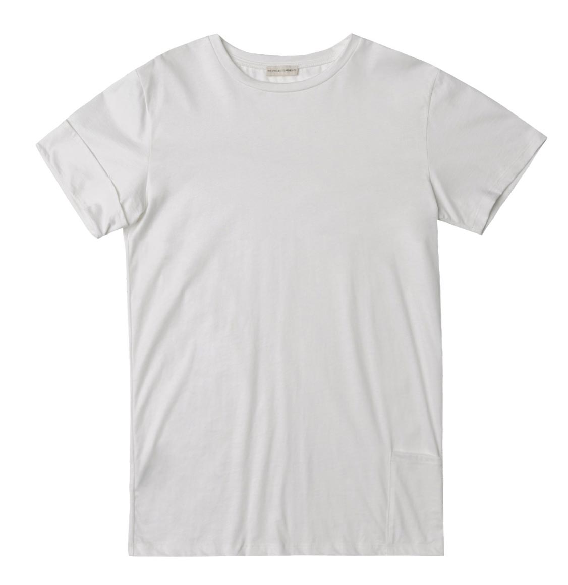 The Project Garments Roll Sleeve Crew Neck T-Shirt Cream