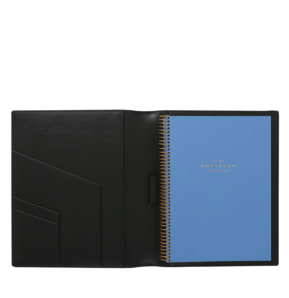 Smythson Panama Cross-Grain Leather A5 Writing Folder Black