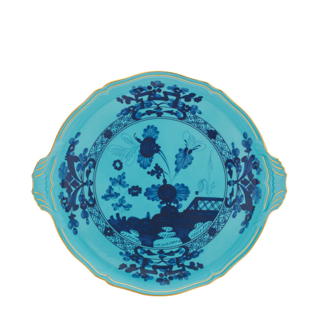 Ginori 1735 Porcelain Cake Plate Oriente Italiano Iris 34cm x 2.4cm